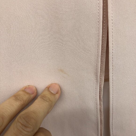 BCBGMaxAzria Light Peach Pink Mishelle Lace Insert V-Neck Chiffon Tank size XS - Picture 13 of 15